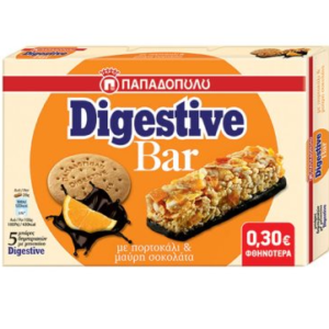 Papadopoulou Digestive Schokoriegel mit Orange und Schokolade 5*28gr