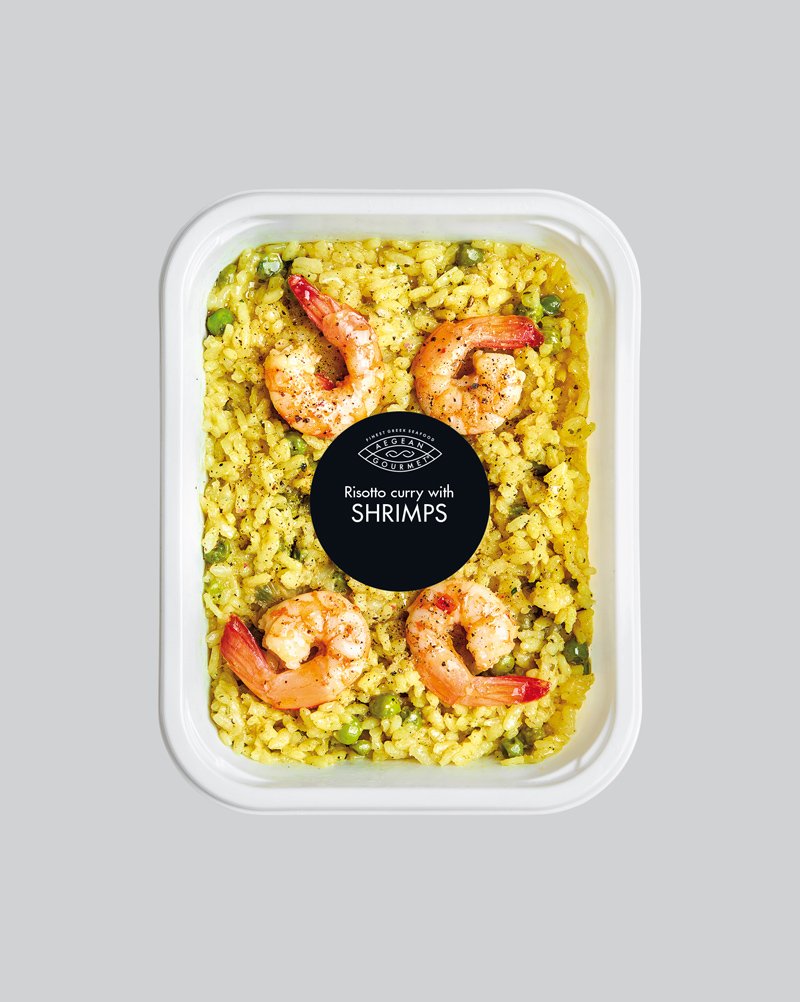 Curry-Risotto mit Garnelen Mytilos 300gr