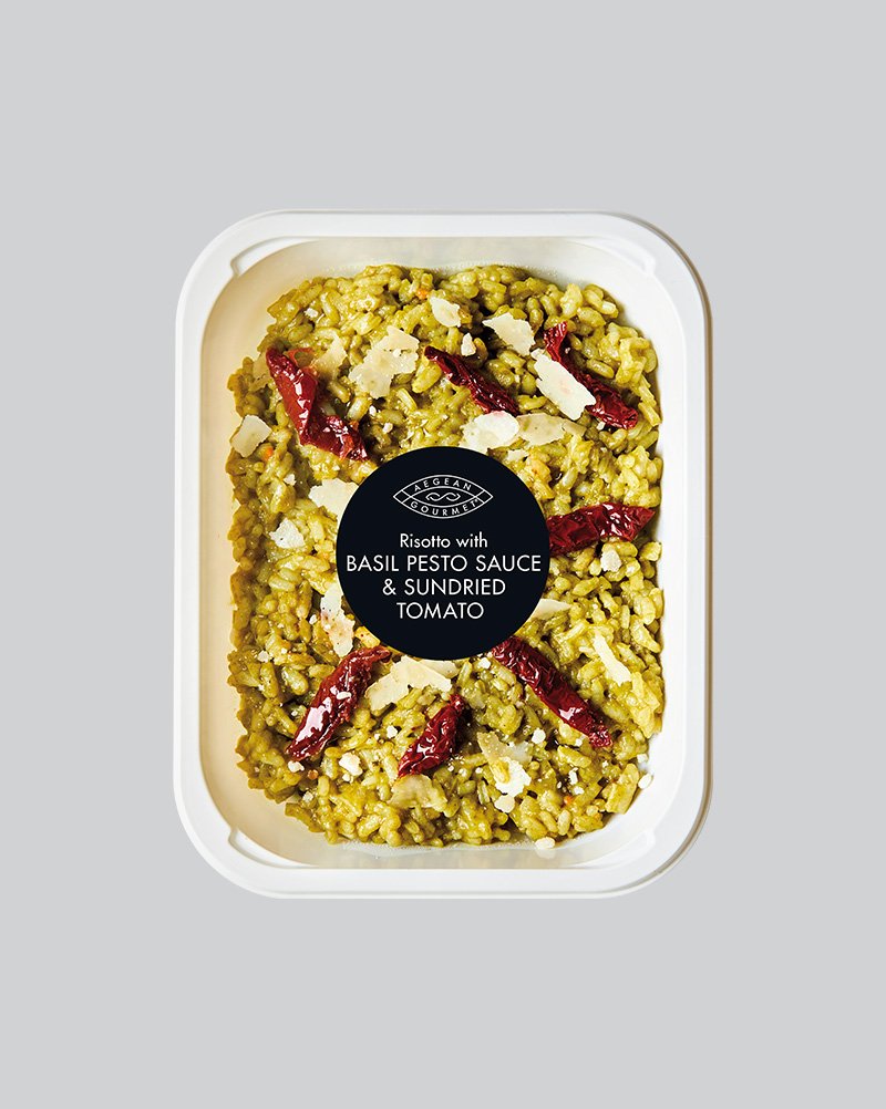 Risotto mit Basilikum-Pesto und getrockneten Tomaten Mytilos 300gr